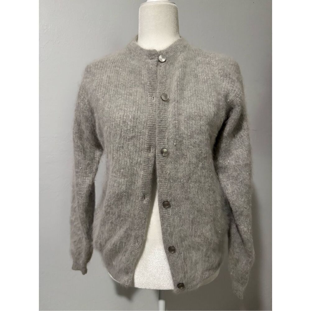 Rafique Angora Rabbit hair lambswool blend sweater button front S